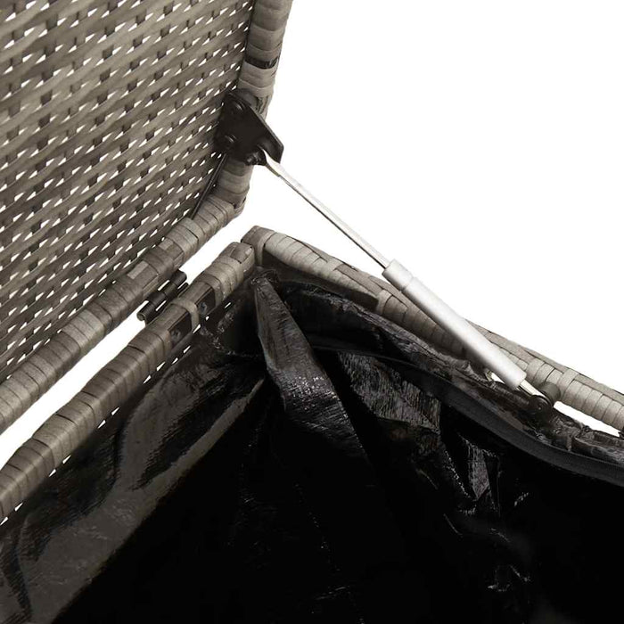 Garden Storage Box Grey 220X50X58 Cm Poly Rattan Aobabil