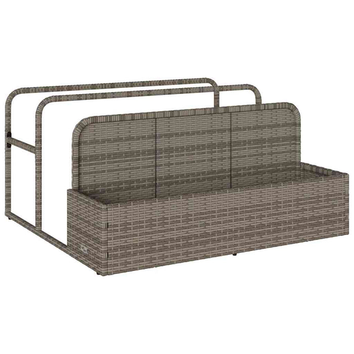 Poolside Float Storage Grey 110X100X57 Cm Poly Rattan Aobabkb