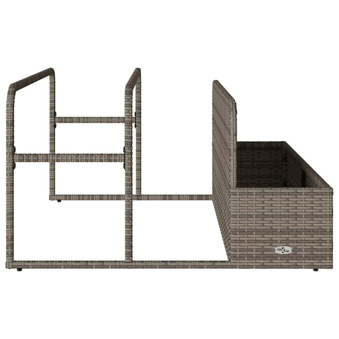 Poolside Float Storage Grey 110X100X57 Cm Poly Rattan Aobabkb