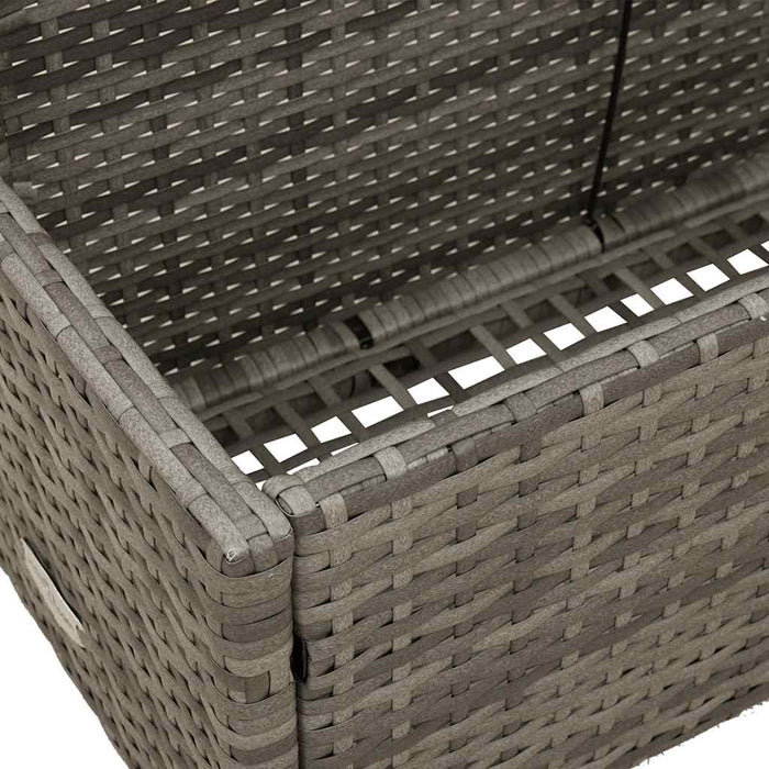 Poolside Float Storage Grey 110X100X57 Cm Poly Rattan Aobabkb