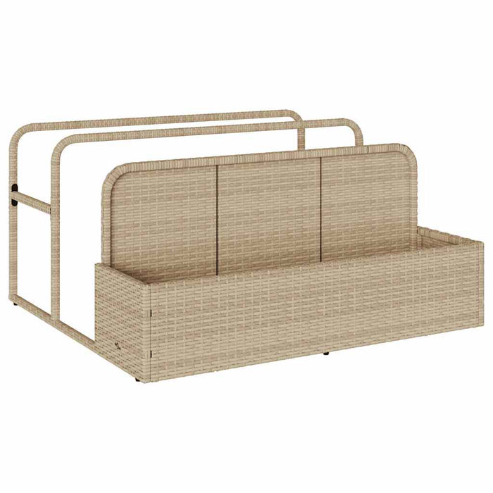 Poolside Float Storage Beige 110X100X57 Cm Poly Rattan Aobabko