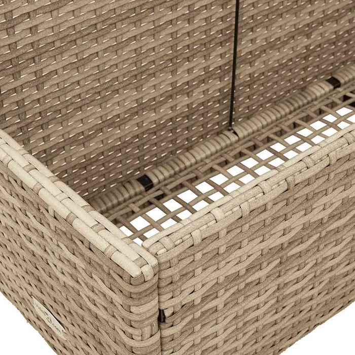 Poolside Float Storage Beige 110X100X57 Cm Poly Rattan Aobabko