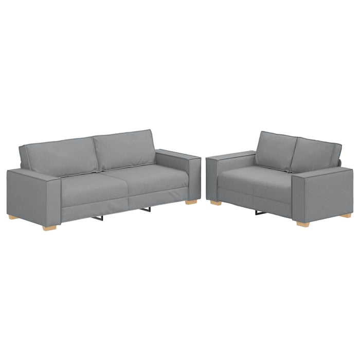 2 Piece Sofa Set With Cushions Light Grey Fabric Ttxalko