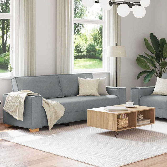 2 Piece Sofa Set With Cushions Light Grey Fabric Ttxalko