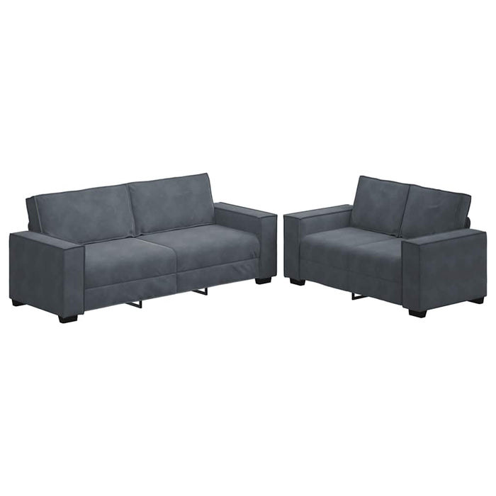 2 Piece Sofa Set With Cushions Dark Grey Velvet Ttxaibo