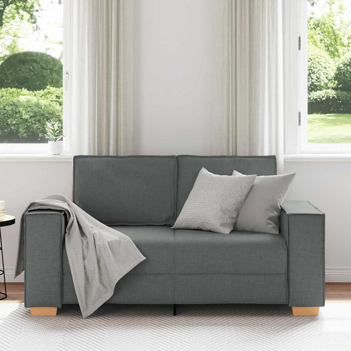 2-Seater Sofa Dark Grey 120 Cm Fabric Aobakio