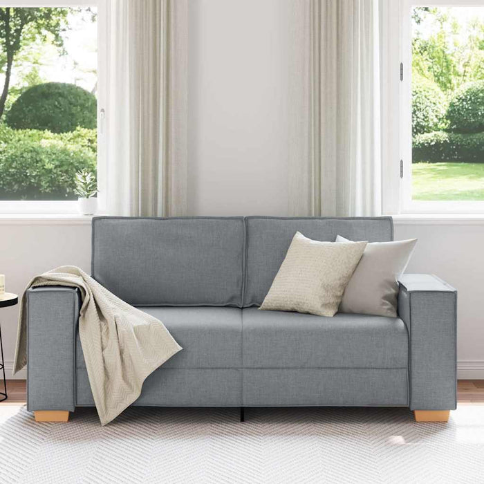 2-Seater Sofa Light Grey 140 Cm Fabric Aobaknb