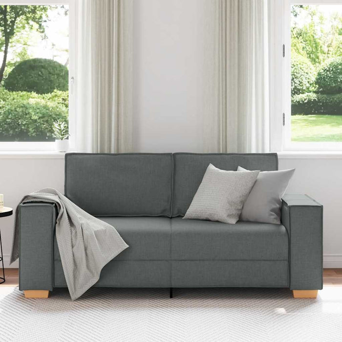2-Seater Sofa Dark Grey 140 Cm Fabric Aobakno