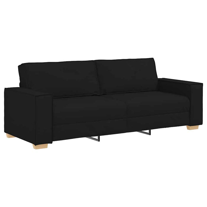3-Seater Sofa Black 180 Cm Fabric Aobakkx