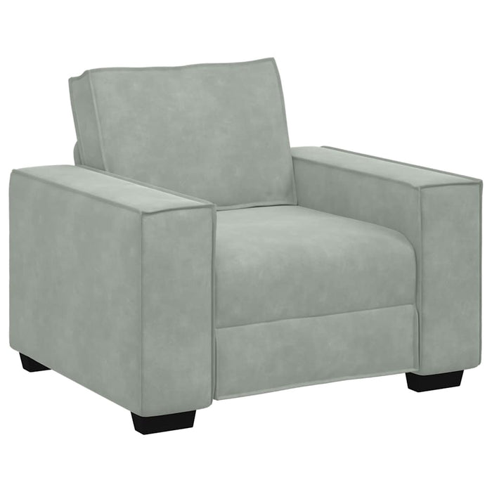 Sofa Chair Light Grey 59 Cm Velvet Aobpbbb