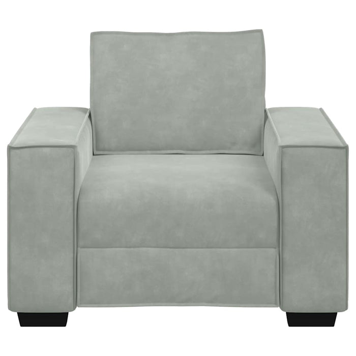 Sofa Chair Light Grey 59 Cm Velvet Aobpbbb