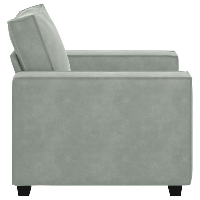 Sofa Chair Light Grey 59 Cm Velvet Aobpbbb