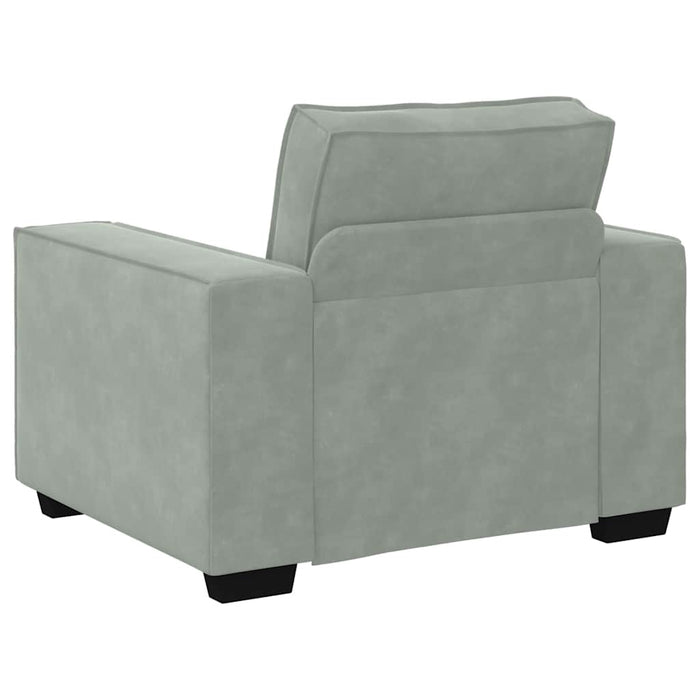 Sofa Chair Light Grey 59 Cm Velvet Aobpbbb