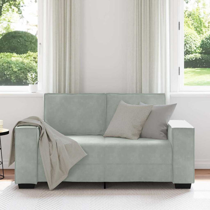 2-Seater Sofa Light Grey 120 Cm Velvet Aobpbob