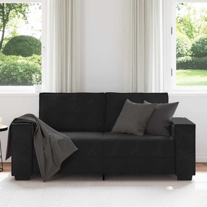 2-Seater Sofa Black 140 Cm Velvet Aobpbxp