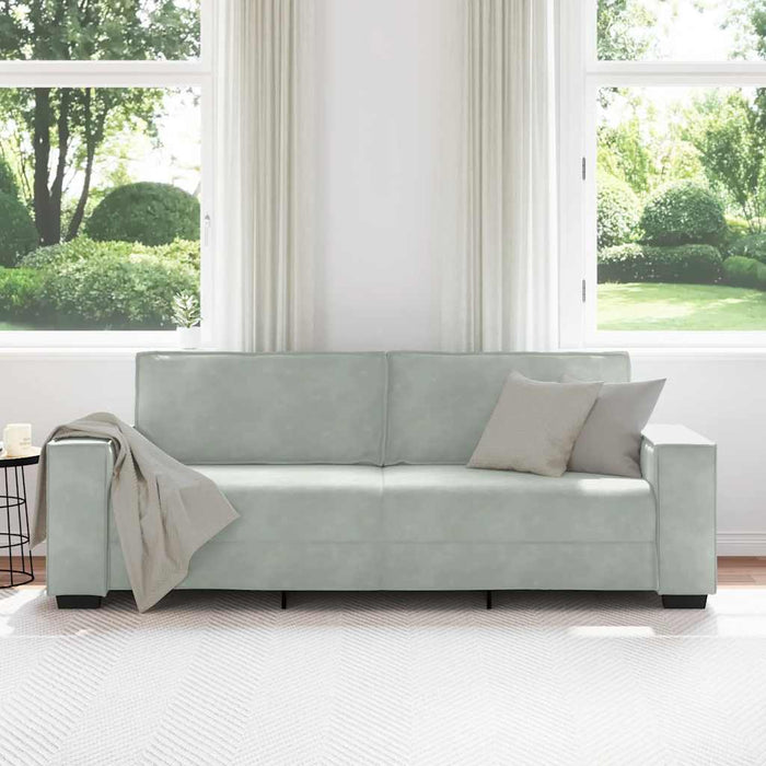 3-Seater Sofa Light Grey 180 Cm Velvet Aobpbtb