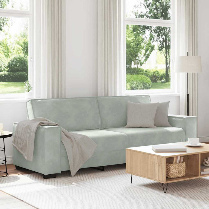 3-Seater Sofa Light Grey 180 Cm Velvet Aobpbtb