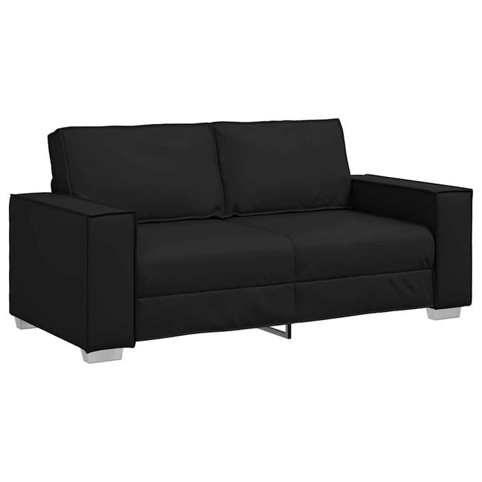180 Cm Loveseat Sofa With Cushion Black Faux Leather Aobpbpl