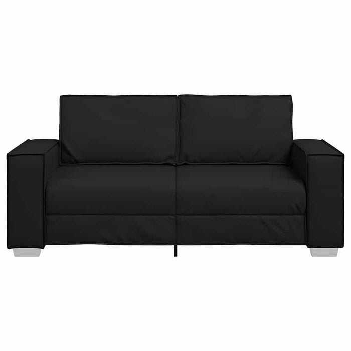 180 Cm Loveseat Sofa With Cushion Black Faux Leather Aobpbpl