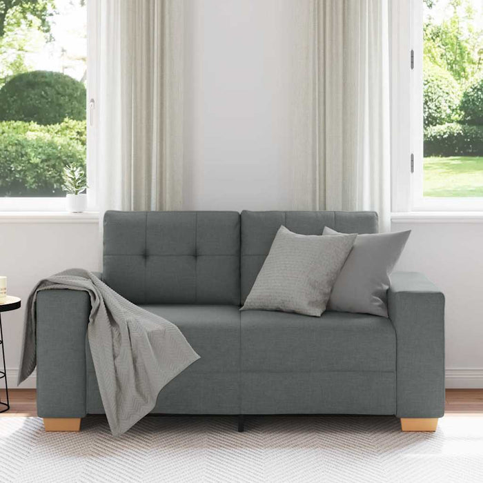 Loveseat Sofa Dark Grey 120 Cm Fabric Aobpblk