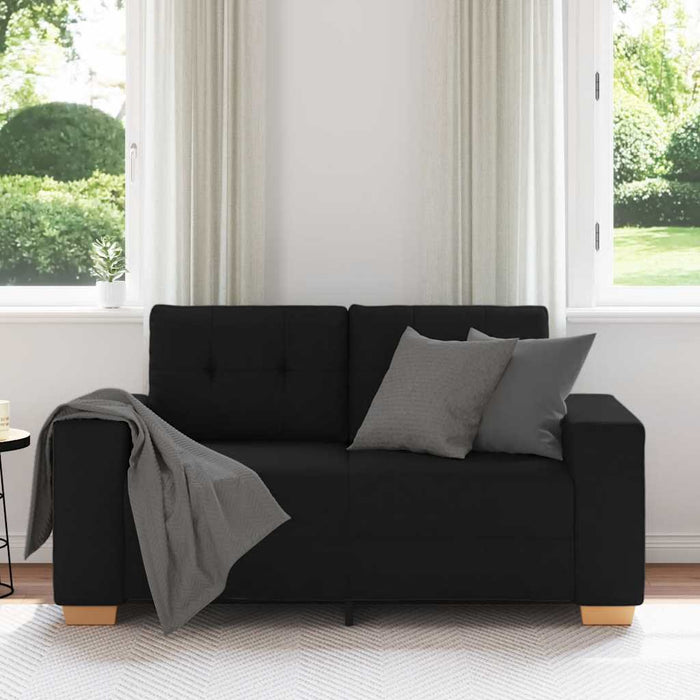 Loveseat Sofa Black 120 Cm Fabric Aobpbib