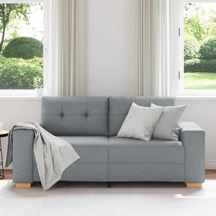 Loveseat Sofa Light Grey 140 Cm Fabric Aobpbin