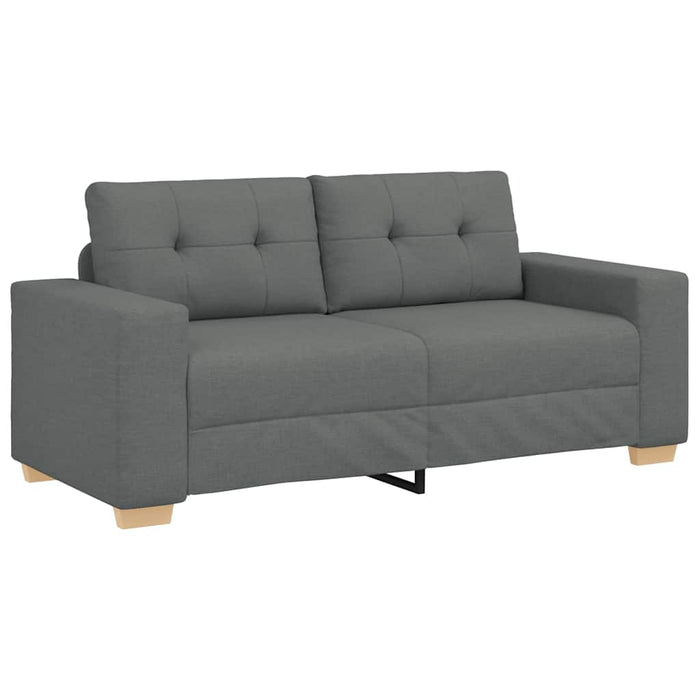 Loveseat Sofa Dark Grey 140 Cm Fabric Aobpbik
