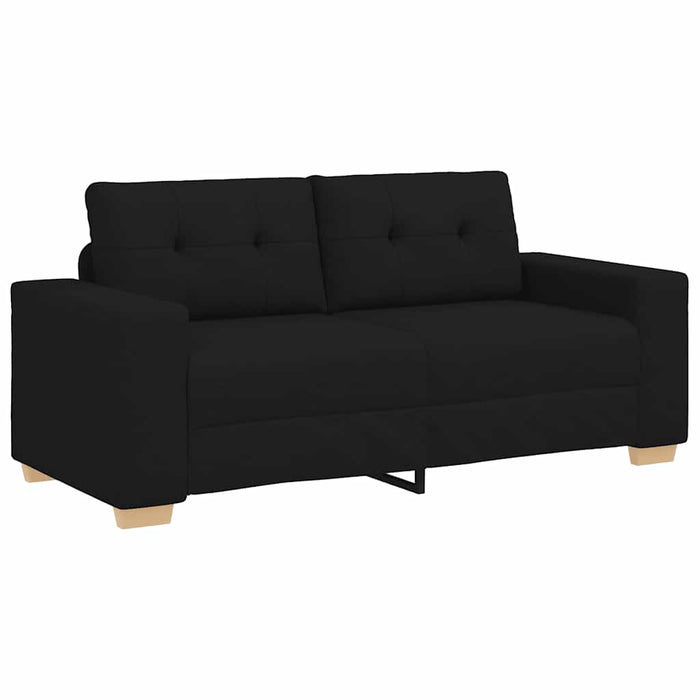 Loveseat Sofa Black 140 Cm Fabric Aobpbnb
