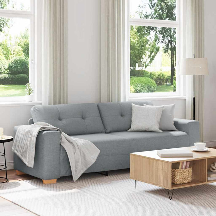 3-Seater Sofa Light Grey 180 Cm Fabric Aobpbnn
