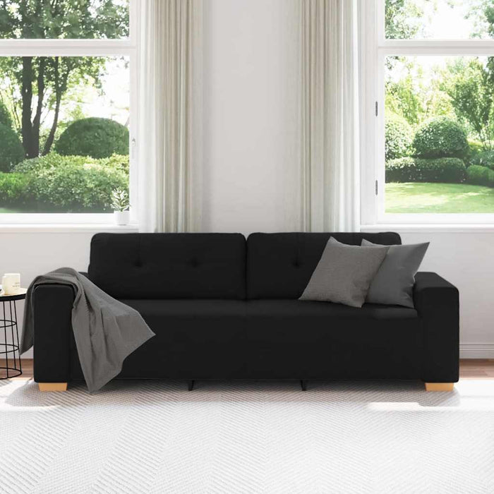 3-Seater Sofa Black 180 Cm Fabric Aobpbkb