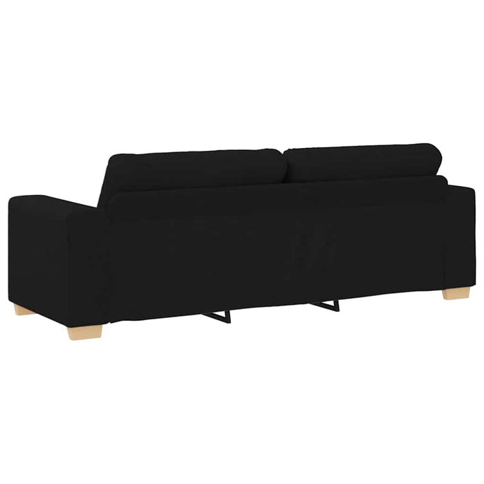 3-Seater Sofa Black 180 Cm Fabric Aobpbkb