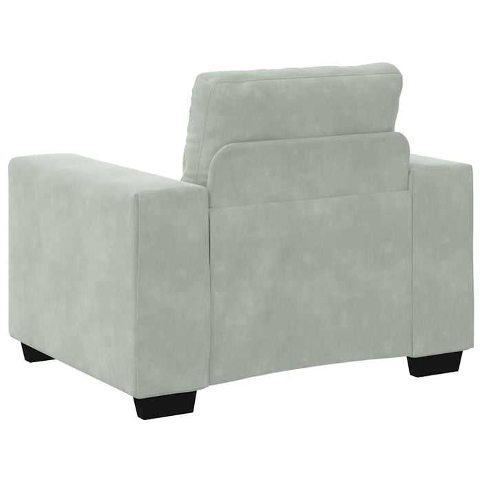 Sofa Chair Light Grey 59 Cm Velvet Aobpbkn