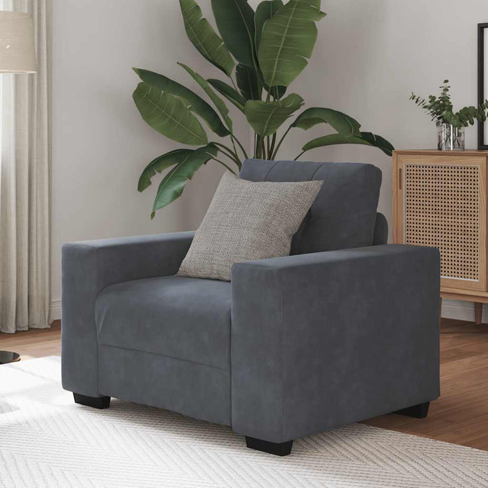 Sofa Chair Dark Grey 59 Cm Velvet Aobpbkk