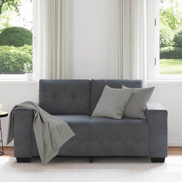 Loveseat Sofa Dark Grey 120 Cm Velvet Aobpooo