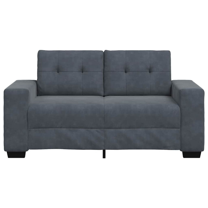 Loveseat Sofa Dark Grey 120 Cm Velvet Aobpooo