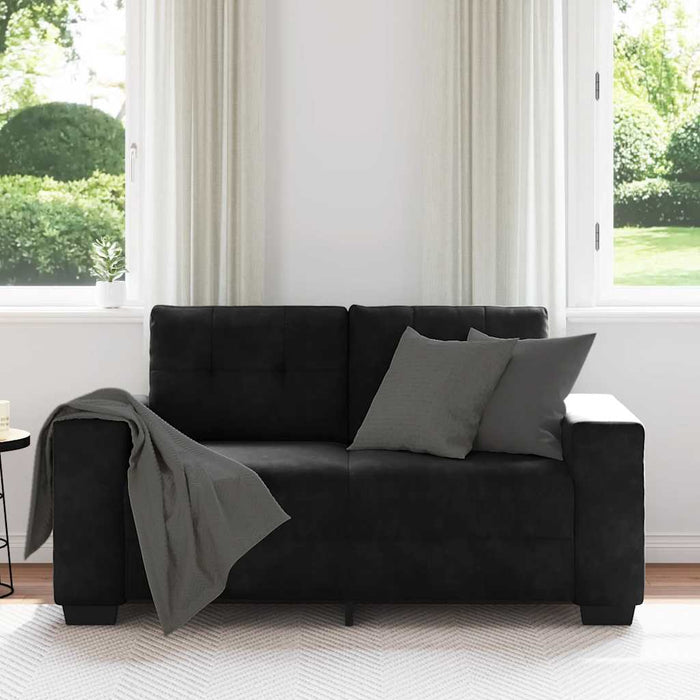 Loveseat Sofa Black 120 Cm Velvet Aobpoop