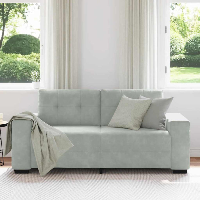 Loveseat Sofa Light Grey 140 Cm Velvet Aobpoxx