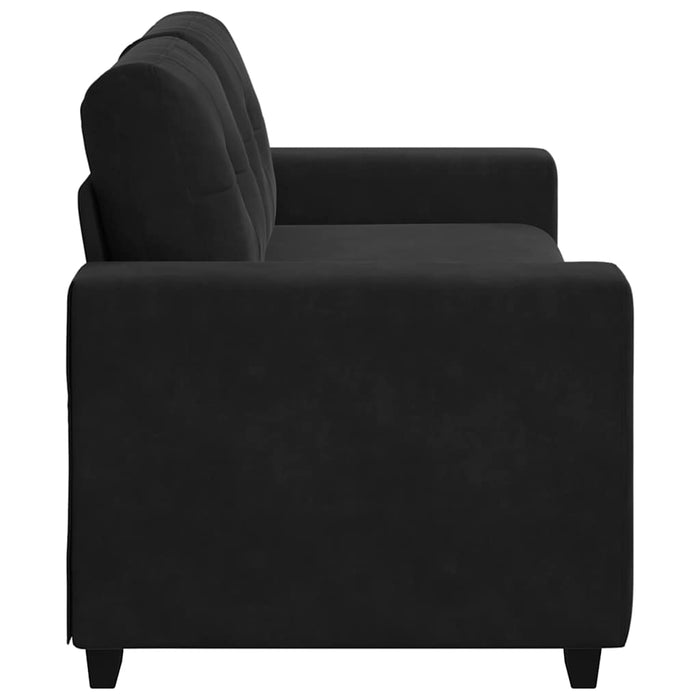 Loveseat Sofa Black 140 Cm Velvet Aobpoxi