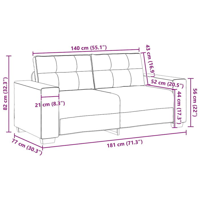 Loveseat Sofa Black 140 Cm Velvet Aobpoxi