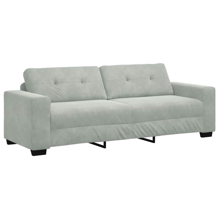3-Seater Sofa Light Grey 180 Cm Velvet Aobpota