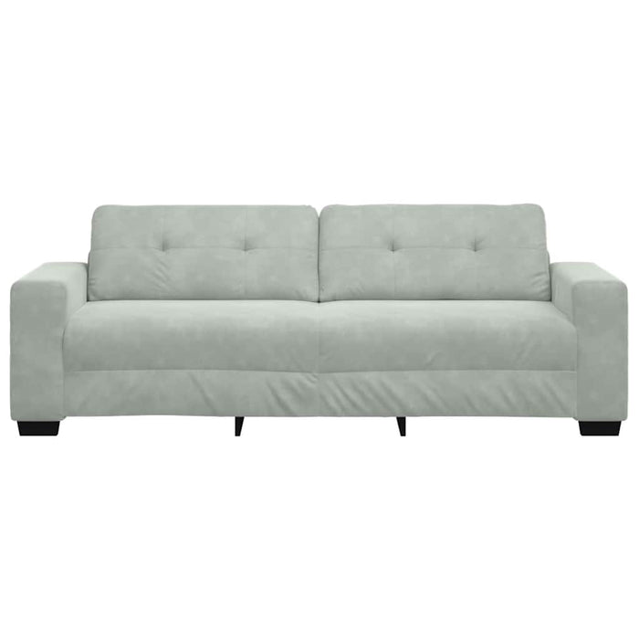 3-Seater Sofa Light Grey 180 Cm Velvet Aobpota
