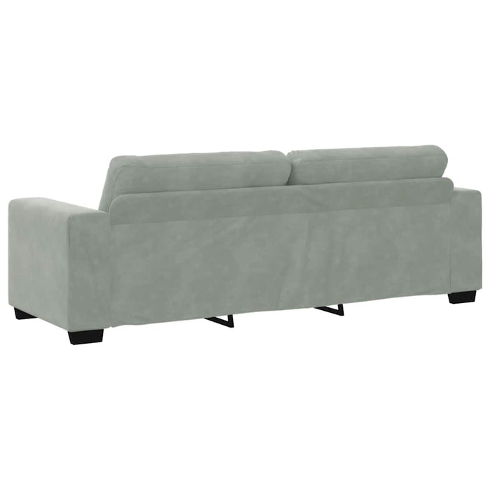 3-Seater Sofa Light Grey 180 Cm Velvet Aobpota