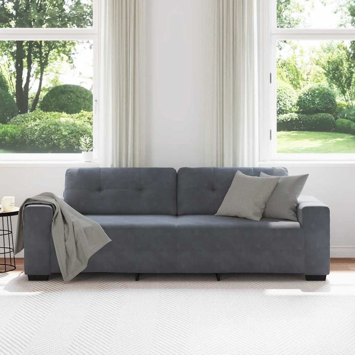 3-Seater Sofa Dark Grey 180 Cm Velvet Aobpotp