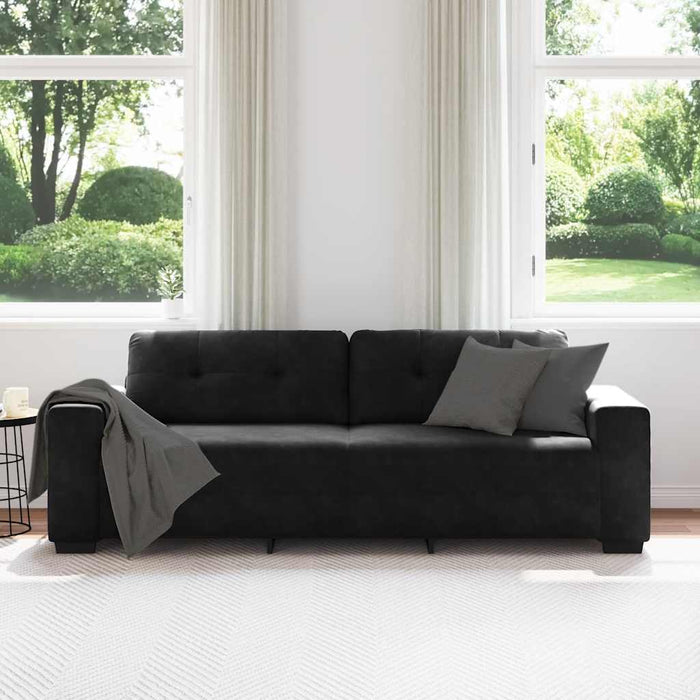 3-Seater Sofa Black 180 Cm Velvet Aobpotk