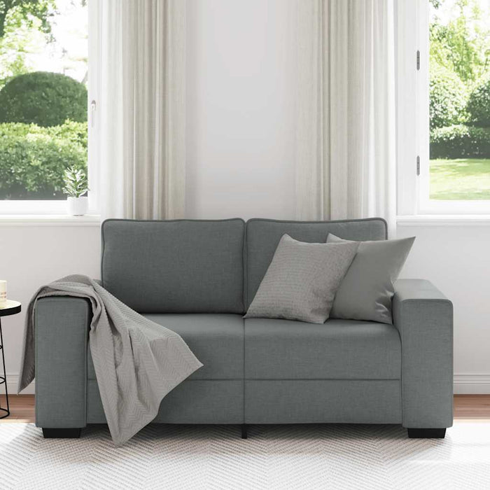 2-Seater Sofa Dark Grey 120 Cm Fabric Aobpopi