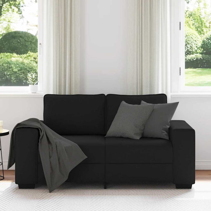 2-Seater Sofa Black 120 Cm Fabric Aobpopn