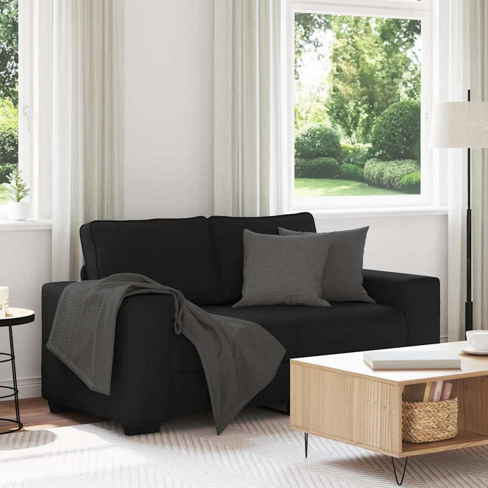 2-Seater Sofa Black 120 Cm Fabric Aobpopn