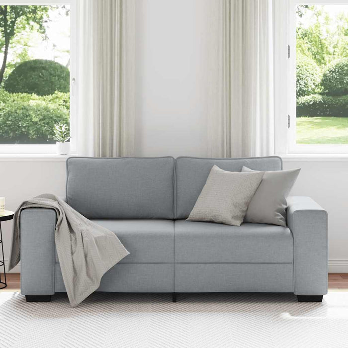2-Seater Sofa Light Grey 140 Cm Fabric Aobpoll