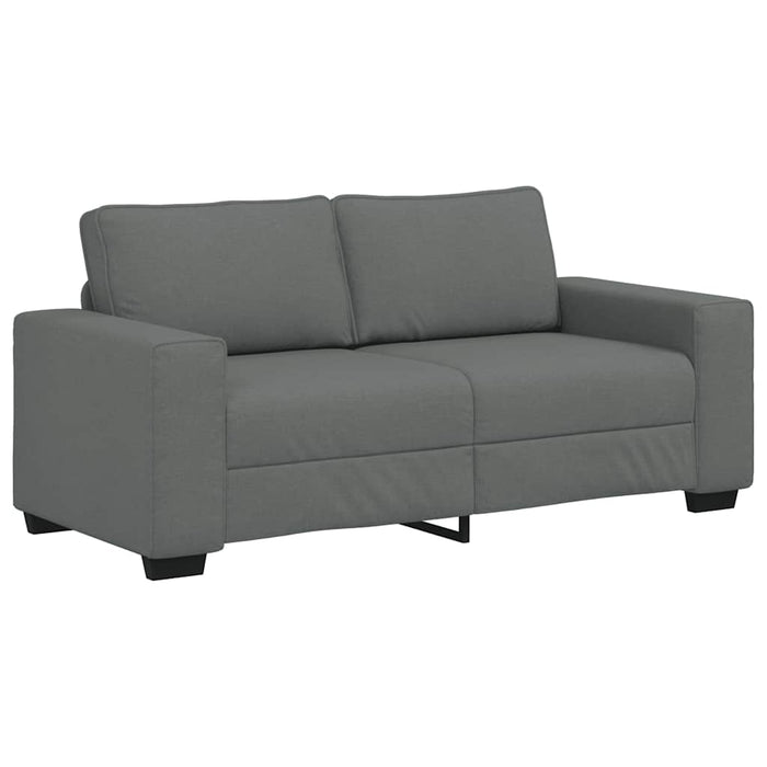 2-Seater Sofa Dark Grey 140 Cm Fabric Aobpoli