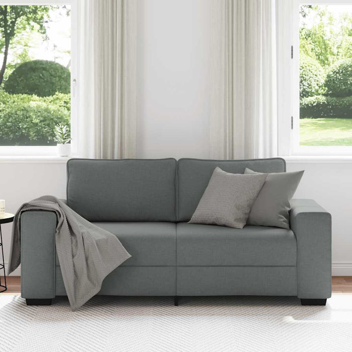 2-Seater Sofa Dark Grey 140 Cm Fabric Aobpoli